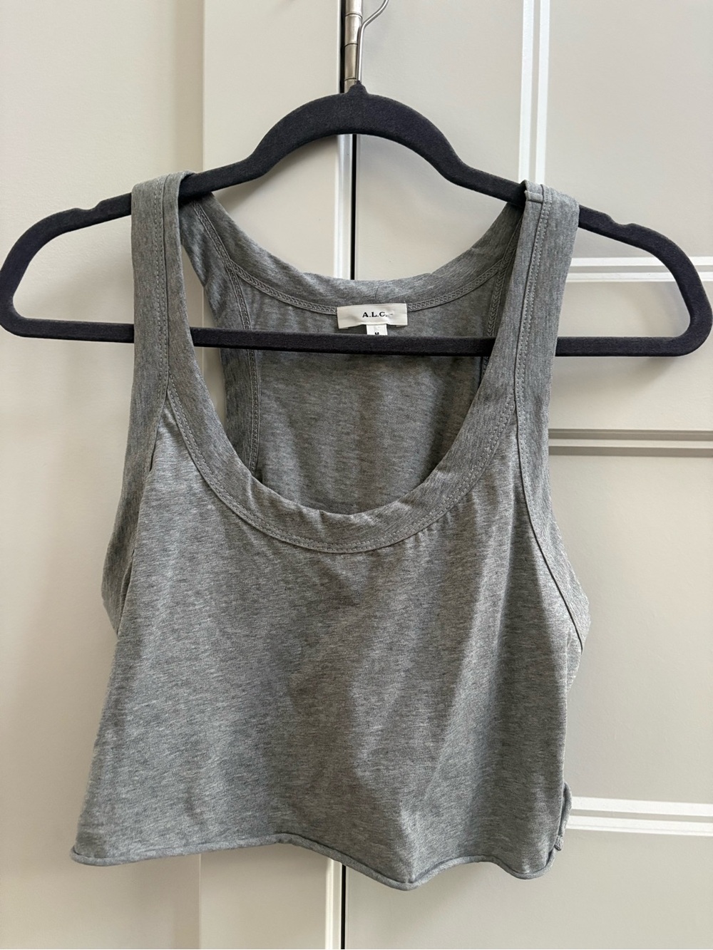 A.L.C. Halsey Crop Tank Top - Light Gray - Picture 5 of 6
